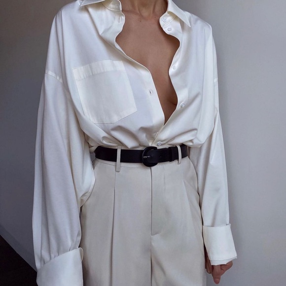 Free People Tops - BUY NOW Oversized crop white button down